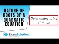 Nature of Roots for a Quadratic Equation (Discriminant) : ExamSolutions Maths Revision