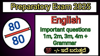 2nd PUC English #preparatoryexam 2025 Chapters wise important questions + Grammar 💯 •/• Fix