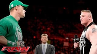 John Cena and Brock Lesnar sign the contract for their Extreme Rules Match: Raw, April 23, 2012