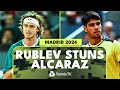 Andrey Rublev SHOCKS Double Defending Champion Carlos Alcaraz | Madrid 2024 Highlights