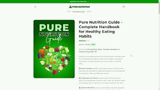 PureNutritionGuide.com - Complete Nutrition Guide eBook - Turnkey Shopify Store