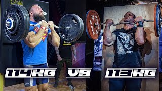 Strict Curl World Record - 114kg Nizami Tagiev vs. Denis Cyplenkov 113kg