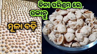 New Trick ରେ ହାତ ନ ଲଗେଇ ବନେଇବା ହାଲକା ମୂଳା ବଡ଼ି/Odia Biri Badi at home/Biri badi recipe in odia