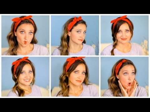 Six DIY 1-Minute Bandana Hairstyles | Cute Girls Hairstyles Six DIY 1-Minute Bandana Hairstyles | Cute Girls Hairstyles