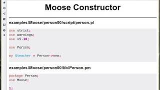 Core Perl OOP: constructor