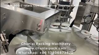 KIS-900 rotary type yogurt cup sealing capping machine