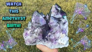 Finding Amethyst Quartz Crystals 20 foot Underground ! Gem Mining ⛏