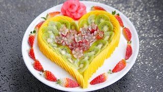 Heart Shaped Sliced ​​Fruit | Fruit Plater for Valentine's Day !!!