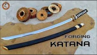 Forging Katana Sword out of Rusty Engine gear