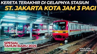 Suasana Stasiun Jakarta Kota Jam 3 Pagi, Ketika Semua KRL Beristirahat