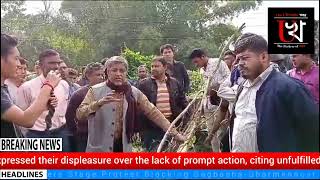 Villagers Stage Protest Blocking Bagbasha-Dharmanagar Road!