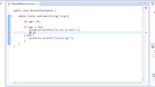 Java Programming: 7 - Nested If Statements