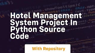 hotel management system project in python source code