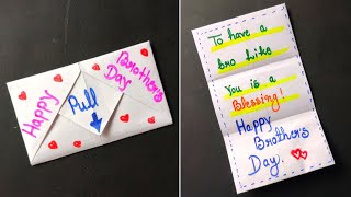 DIY Surprise Message Card for Brother's Day | Pull Tab Origami Envelope Card | Brother's Day Card