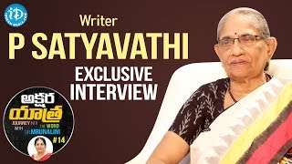 Writer P Satyavathi Exclusive Interview || Akshara Yathra With Mrunalini #14