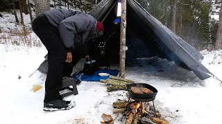 How to make a Winter Warm Shelter with a DIY Tent and Wood Stove | Use of Thermoelectric Generator