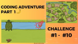 CODE MONKEY: CODING ADVENTURE🍌: PART 1: FUNDAMENTALS - CHALLENGE#1 - #10 (FIRST STEPS)