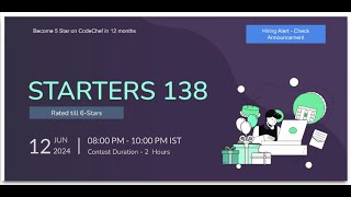 CodeChef Starters 138 Solution....