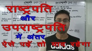 राष्ट्रपति और उपराष्ट्रपति में अंतर by mukesh sir