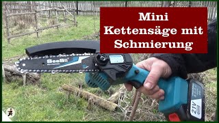 Mini Kettensäge mit Kettenschmierung