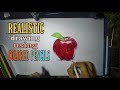 REALISTIC APPLE DRAWING USING COLORED PENCILS