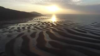 ドローン空撮　御輿来海岸の日没