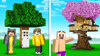 Build the Best TREE HOUSE Challenge vs My Friends in Minecraft!
