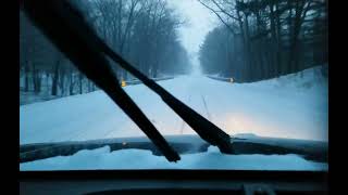 Heavy Snow Winter Driving ASMR - 4K 2160p