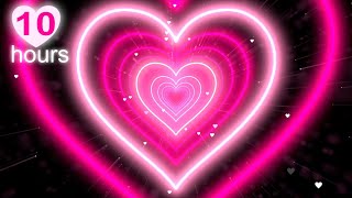Heart Tunnel💖Pink Heart Background | Neon Heart Background Video | Wallpaper Heart 4K Loop 10 hours