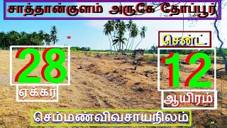 சாத்தான்குளம்அருகே தோப்பூர் 28 ஏக்கர் செம்மண்விவசாயநிலம். சென்ட் 12 ஆயிரம்-1890-024.10.09 #home #JJJ