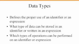 04 01 Introduction To Data Types- C Sharp dotNet Programming Training Video Tutorial