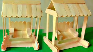 How To Make Ice Stick Miniature Swing Or Jhula | Art And Craft Ideas | Craft Expert