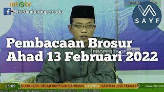 Pembacaan Brosur Jihad Pagi | Edisi 13 Februari 2022 #mtatv #mtaterbaru