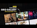 Responsive Image Gallery Layout with Moving Title Effect Using CSS Grid | jQuery Tutorial