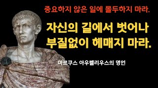 마르쿠스 아우렐리우스의 명언. 자신이 길에서 벗어나 부질없이 헤매지 마라.