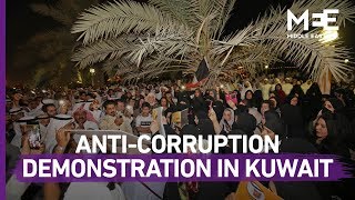 Hundreds in Kuwait gather outside parliament to protest govt corruption