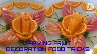 CARVING  FRUIT \u0026 VEGETABLES FOOD DECORATION TRICKS