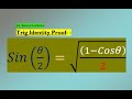 Proof Sin(x/2) = sqrt[(1-Cosx)/2]