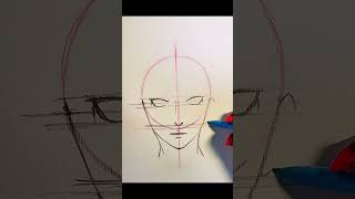 Tuto visage de face #mangaart #dessiner #tutodessin