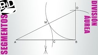 Dividir un segmento en media y extrema razón. División áurea de segmento (Proporcionalidad).