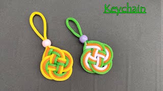 Simple Macrame Key Chain /Macrame keychain tutorial / Waste Macrame Flower keychain with out knot