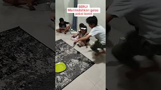 Serunya bermain game memindahkan gelas pakai karet #shorts #allakthaqin #belajar #bermain