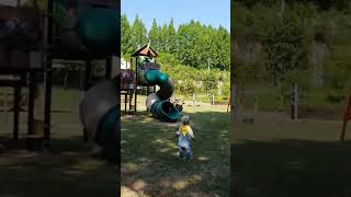 Hip baby Outdoor playground with mom 엄마랑놀이터에서 놀기