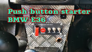 Push start button BMW e36 tutorial, how to guide, Amazon push button, BMW E36.