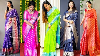 Latest Soft Silk Sarees | Soft Silk Sarees Design| Silk Saree Ideas| New Silk Sarees #saree #sarees