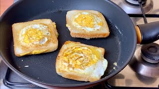 Just pour the egg on the bread and the result will be amazing! Not sandwiches, but gold!