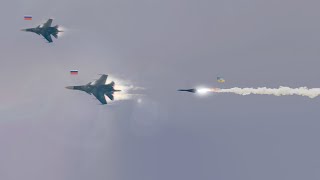 Scary moment! Ukrainian anti-aircraft missile hits Russian Su-34 fighter-bomber, pilot killed.