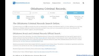 Oklahoma Criminal Records Search Online.