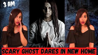 Scary Ghost DARES in our NEW HOME 😱 (SPOOKY)