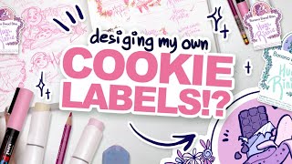 DESIGNING A CUTE LABEL FOR MY COOKIES!? | Sketchbook Brainstorming & Photoshop Final Product